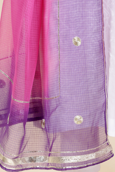 Kota Doria Dupatta With Gota Patti Embroidery